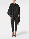 'Hilde' black fringed cape