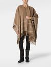 'Hilde' brown fringed cape