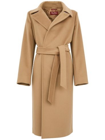 MAX MARA STUDIO - Cappotto beige 'BCollag' con cintura