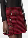 Tweed check pattern miniskirt