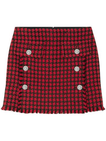 VERSACE - Tweed check pattern miniskirt