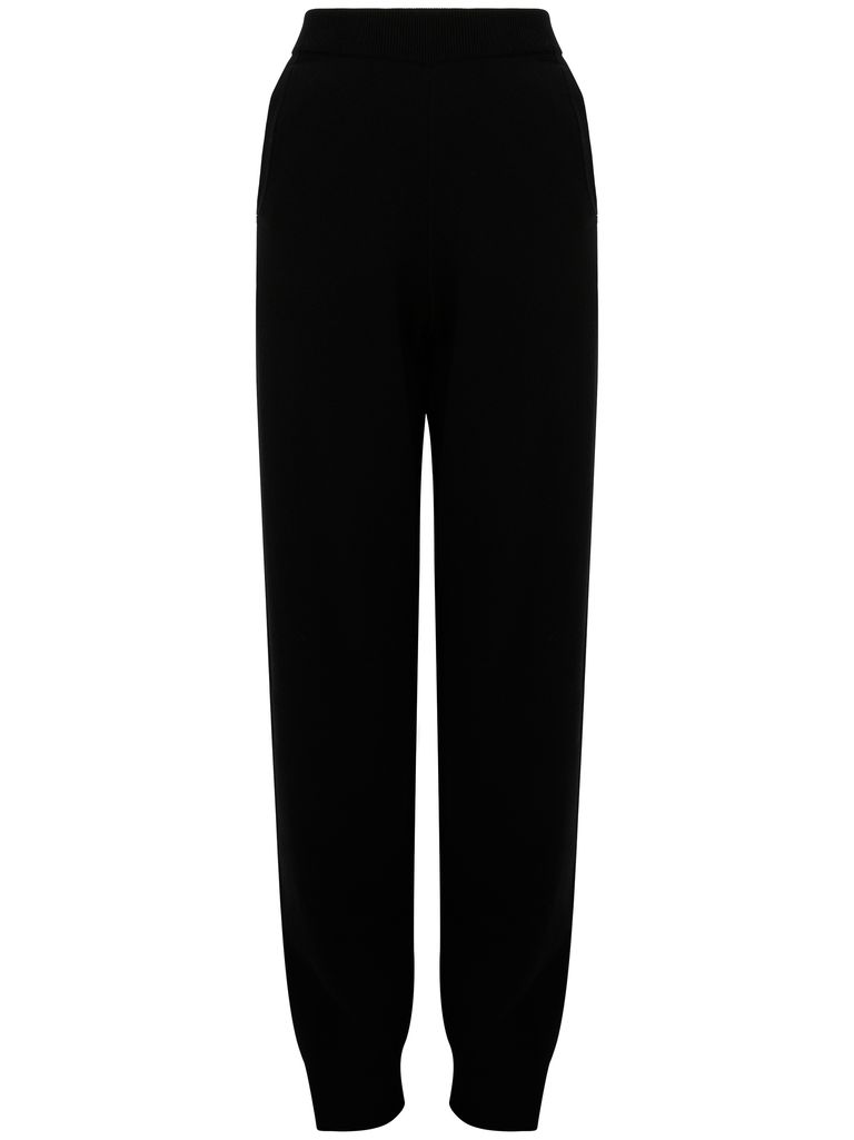 Shop Max Mara 'vacuo' Black High-waist Pants In Grey