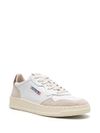 Medalist sneakers in white and brown calf leather