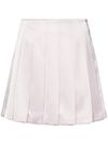 Fully pleated satin miniskirt