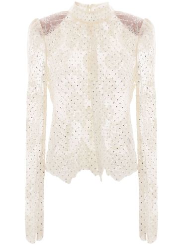 All-over crystal embellishment top