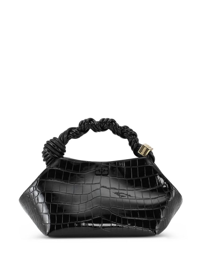 Shop Ganni Small 'bou' Tote Bag In Black