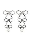 Tiered crystal bow earrings