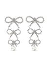 Tiered crystal bow earrings