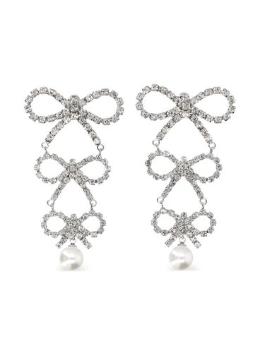 Tiered crystal bow earrings