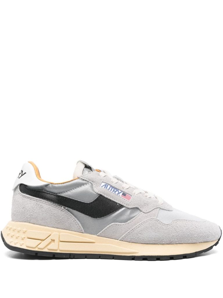 Shop Autry Reelwind Sneakers In Grey Calf Leather