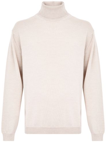 Virgin wool high-neck sweater