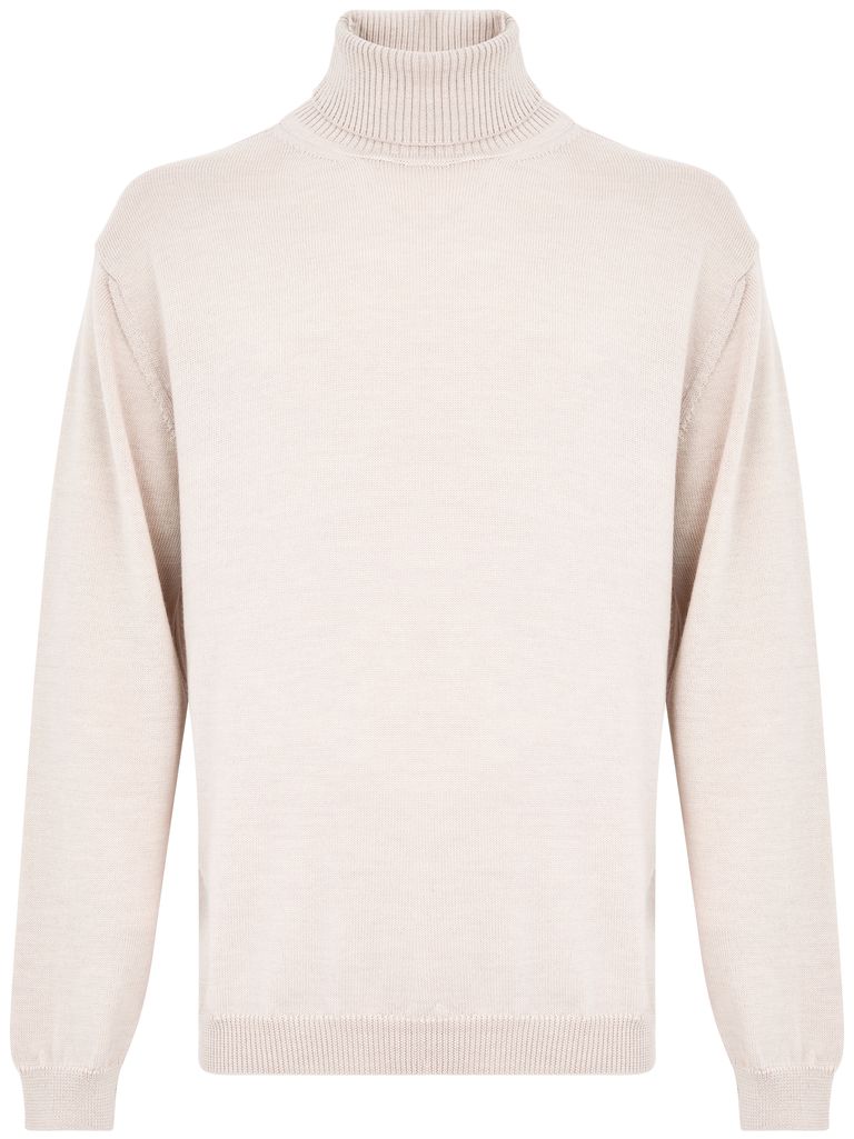 Shop Daniele Fiesoli Virgin Wool High-neck Sweater In White