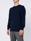 Blue navy merino wool crewneck sweater