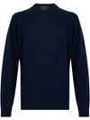 Blue navy merino wool crewneck sweater