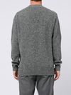 Gray virgin wool sweater with raised collar