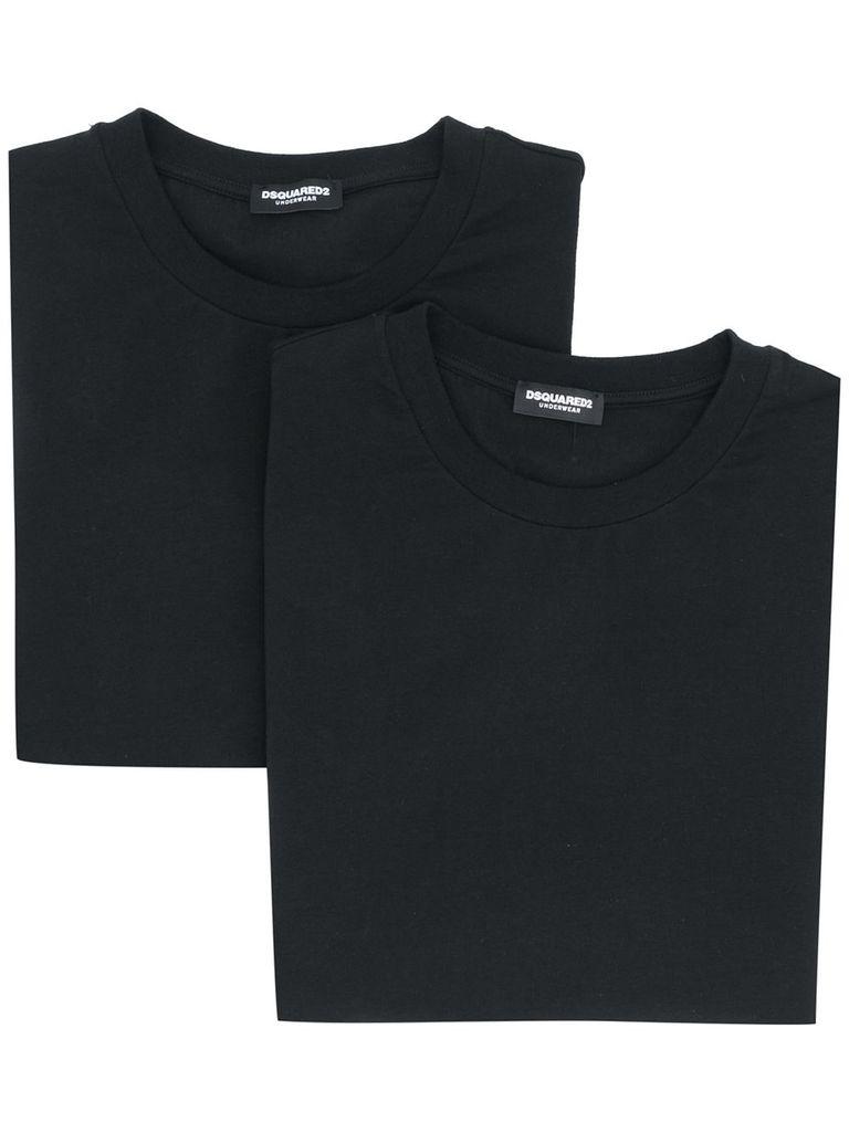 Shop Dsquared2 Stretch Cotton T-shirt Two-pack In Black