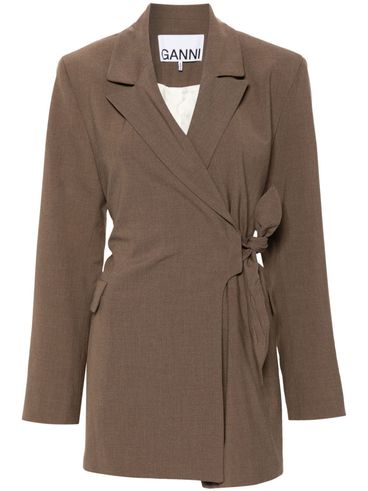 GANNI - Knot detail wrapped blazer