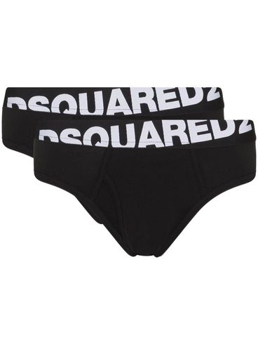 DSQUARED2 - Slip in cotone stretch confezione da due con logo