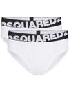 Stretch cotton briefs two-pack with logo