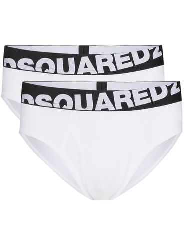 Stretch cotton briefs two-pack with logo