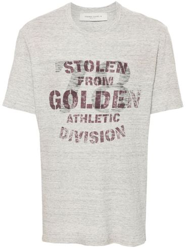 GOLDEN GOOSE - Crewneck T-shirt in cotton with front print