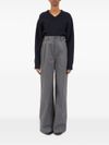 Wide leg pleated trousers