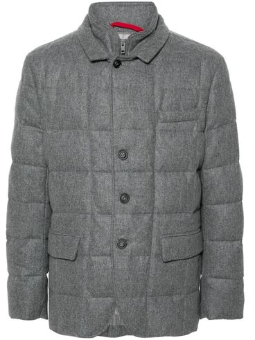 FAY - Quilted jacket in virgin wool padded with goose down.