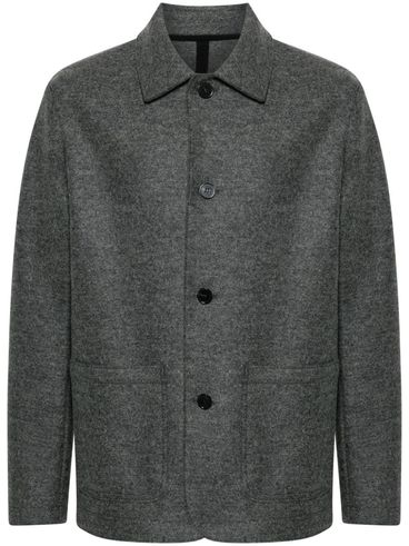 Utility jacket in virgin wool with pockets