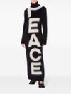 Slogan print knitted long dress