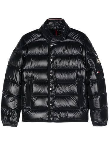 Short Gourette down jacket with logo