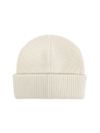 Ribbed virgin wool beanie with logo embroidery