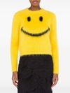 Smiley motif wool blend jumper