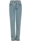 High-waisted straight leg denim