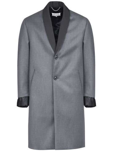 MAISON MARGIELA - Single-breasted wool coat with contrasting lapels and cuffs