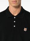 Cotton polo with embroidered fox logo