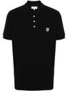 Cotton polo with embroidered fox logo