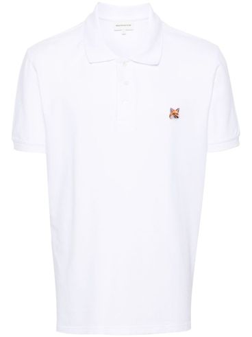 Cotton polo with embroidered fox logo