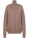 High neck fine knit sweater