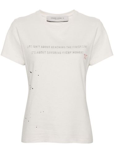 GOLDEN GOOSE - Front slogan print t-shirt