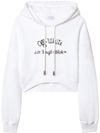 Embroidered logo cropped hoodie