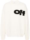 Wool blend sweater with intarsia logo