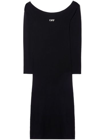 OFF-WHITE - Logo print midi dress