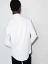 Slim fit white cotton shirt with embroidered logo