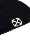 Black ribbed wool beanie with Arrows motif