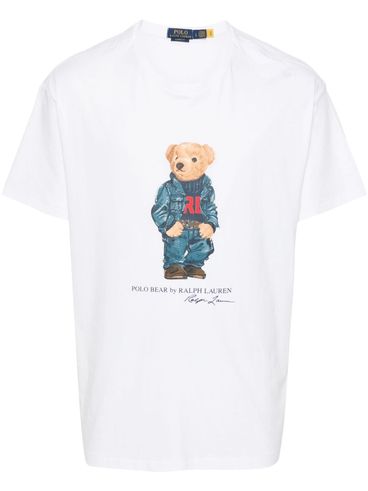 POLO RALPH LAUREN - T-shirt in cotton with bear print