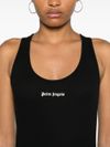 Embroidered logo ribbed tank top