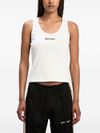 Embroidered logo ribbed tank top