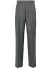 Tailored straight leg wool blend trousers