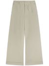 Wide leg cotton trousers