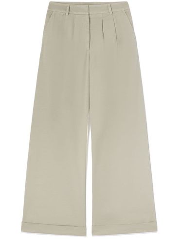 Wide leg cotton trousers